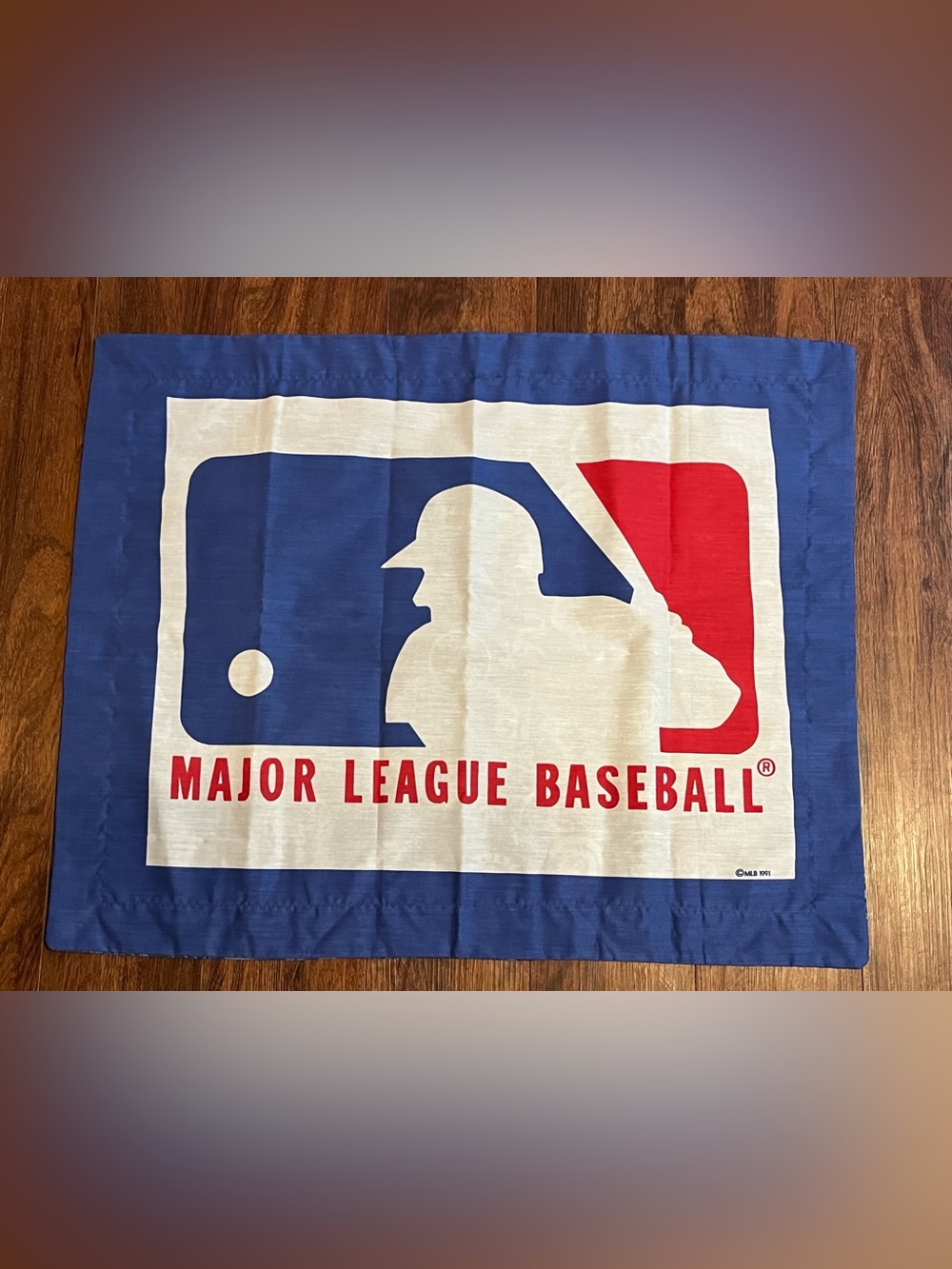 Vintage MLB Major League Baseball Logo Pillow Case Red, White & Blue with Teams